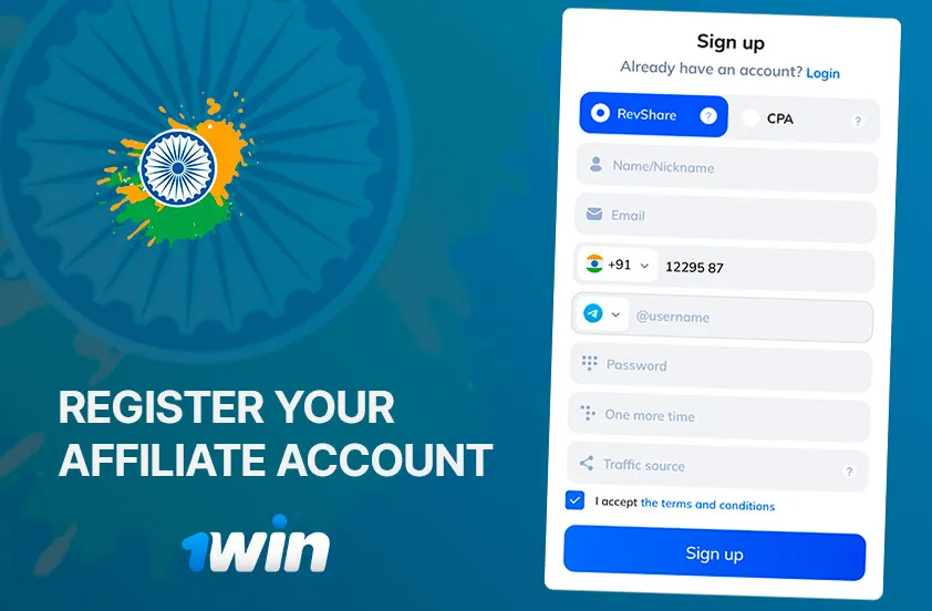 1win affiliate sign up